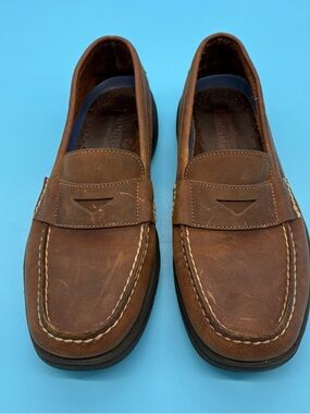 Sperry Top-Sider Men’s Leather Penny Loafers – Brown – Size 10.5